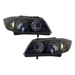 Headlights suitable for BMW E90 E91 2 Halo Rims Black (2005-2008), Nouveaux produits kitt