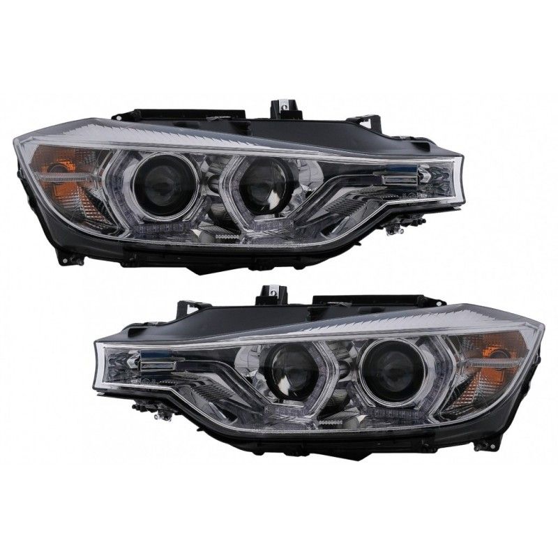 Angel Eyes Headlights LED DRL suitable for BMW 3 Series F30 F31 Sedan Touring (10.2011-05.2015) Chrome, Nouveaux produits kitt