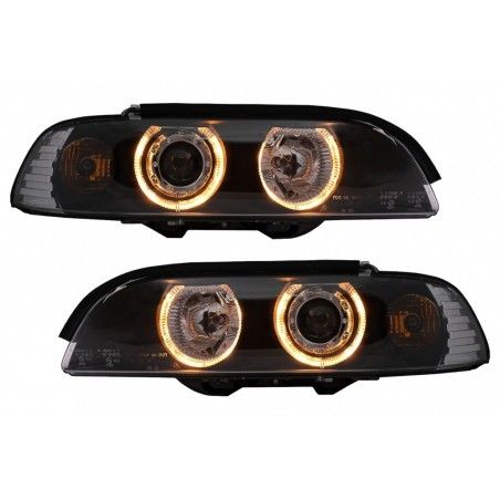 Angel Eyes Headlights suitable for BMW 5 Series E39 (1995-2000) Black, Nouveaux produits kitt