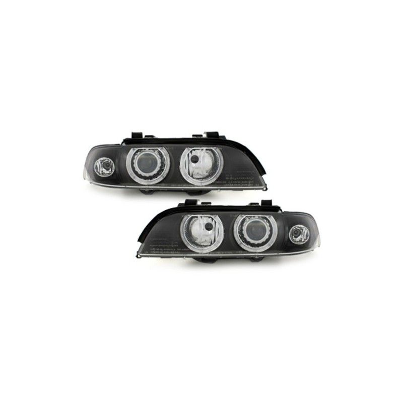 Headlights HID Xenon suitable for BMW Seria 5 E39 (09.1995-06.2003) Angel Eyes LCI Design Black, Nouveaux produits kitt
