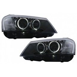 Angel Eyes Headlights suitable for BMW X3 F25 SUV (2010-07.2014) Black, Nouveaux produits kitt