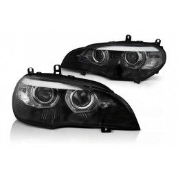 Xenon Headlights Angel Eyes 3D LED DRL suitable for BMW X5 E70 (2007-2013) Black, Nouveaux produits kitt