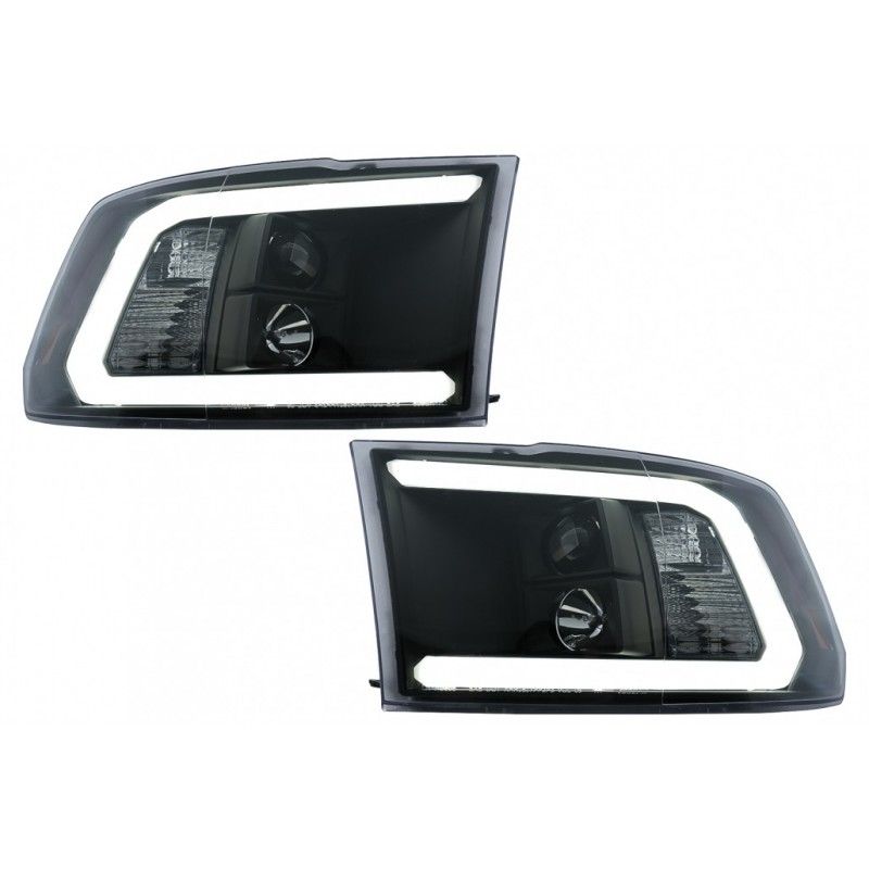 LED Tube Light Headlights suitable for Dodge RAM IV (2009-2018) Black, Nouveaux produits kitt
