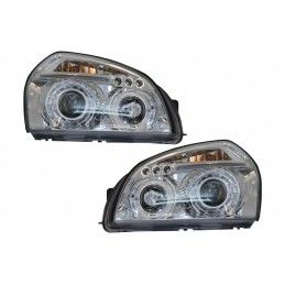 Angel Eyes Headlights Dual Halo Rims suitable for Hyundai Tucson (2004-2010) Chrome, Nouveaux produits kitt