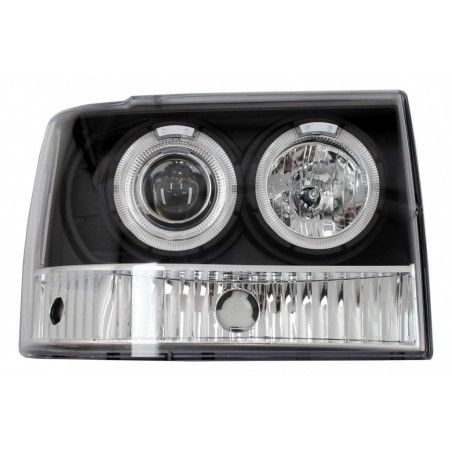 Headlights suitable for Jeep Grand Cherokee I ZJ (1993-1998) Angel Eyes Black, Nouveaux produits kitt