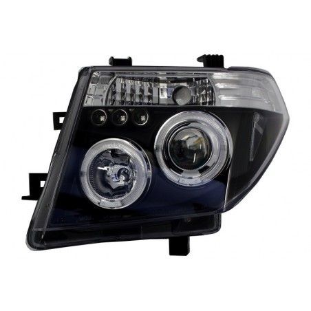 Headlights Angel Eyes suitable for Nissan Navara D40 (2004-2009) Nissan Pathfinder R51 (2005-2008) Black, Nouveaux produits kitt