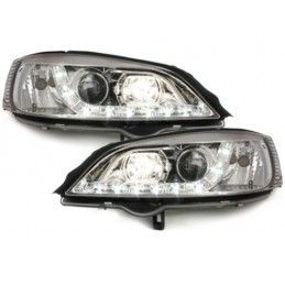 DAYLINE Headlights suitable for Opel Astra G (09.1997-02.2004) DRL Chrome, Nouveaux produits kitt