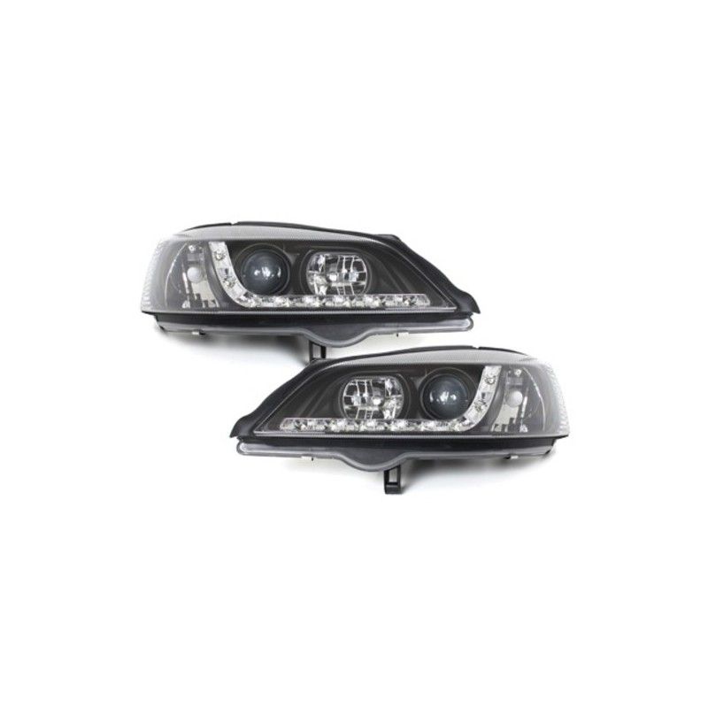 DAYLINE Headlights suitable for Opel Astra G (09.1997-02.2004) DRL Black, Nouveaux produits kitt