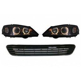 Headlights Angel Eyes Black with Badgeless Front Grille for Opel Vauxhall Astra G (1998-2004) LHD or RHD, Nouveaux produits kitt
