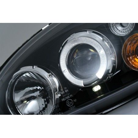 Angel Eyes Headlights Dual Halo Rims suitable for Opel Corsa B (02.1993-10.2000) LHD Black, Nouveaux produits kitt