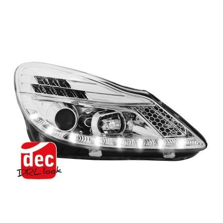 DAYLIGHT Headlights suitable for Opel Corsa D (04.2006-2011) LED DRL Chrome, Nouveaux produits kitt