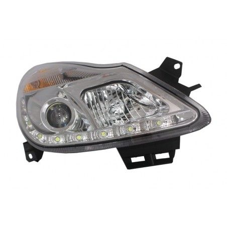 D-LITE Headlights suitable for OPEL Corsa D 06+LED Daytime running light chrome, Nouveaux produits kitt