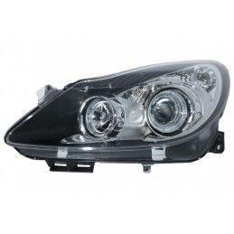 Headlights Angel Eyes 2 Halo Rims suitable for OPEL Corsa D (2006-2014) RHD & LHD Black, Nouveaux produits kitt
