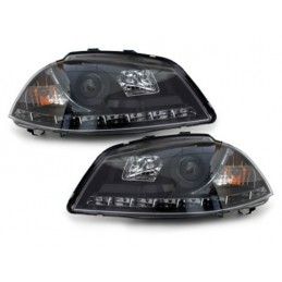 DAYLINE Headlights suitable for Seat Ibiza 6L (04.2002-2008) DRL Black, Nouveaux produits kitt