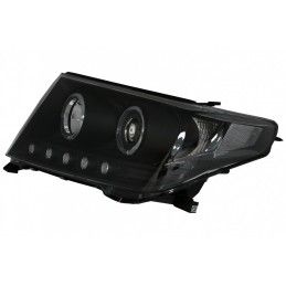 LED DRL Headlights suitable for Toyota Land Cruiser FJ200 (2008-2012) Upgrade to Facelift 2012 Model Black, Nouveaux produits ki