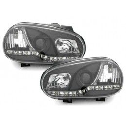 DAYLINE Headlights suitable for VW Golf IV 4 (09.1997-09.2003) DRL Black, Nouveaux produits kitt