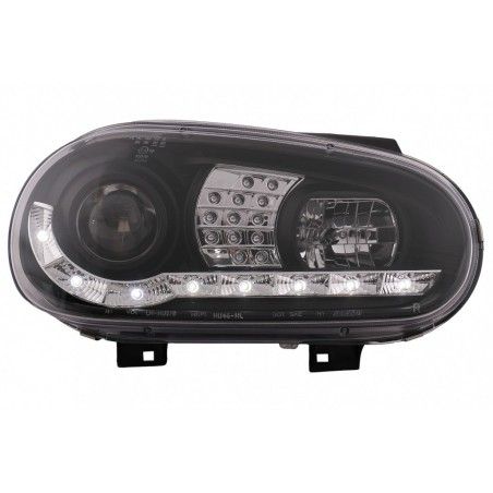 LED Headlights Daylight suitable for VW Golf IV 4 Cabriolet Hatchback Variant (09.1997-09.2003) Black, Nouveaux produits kitt