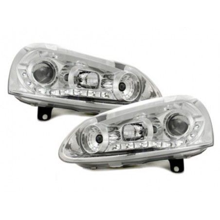 DAYLINE LED DRL Headlights suitable for VW Golf V (2003-2009) suitable for VW Jetta (2005-2011) Chrome, Nouveaux produits kitt