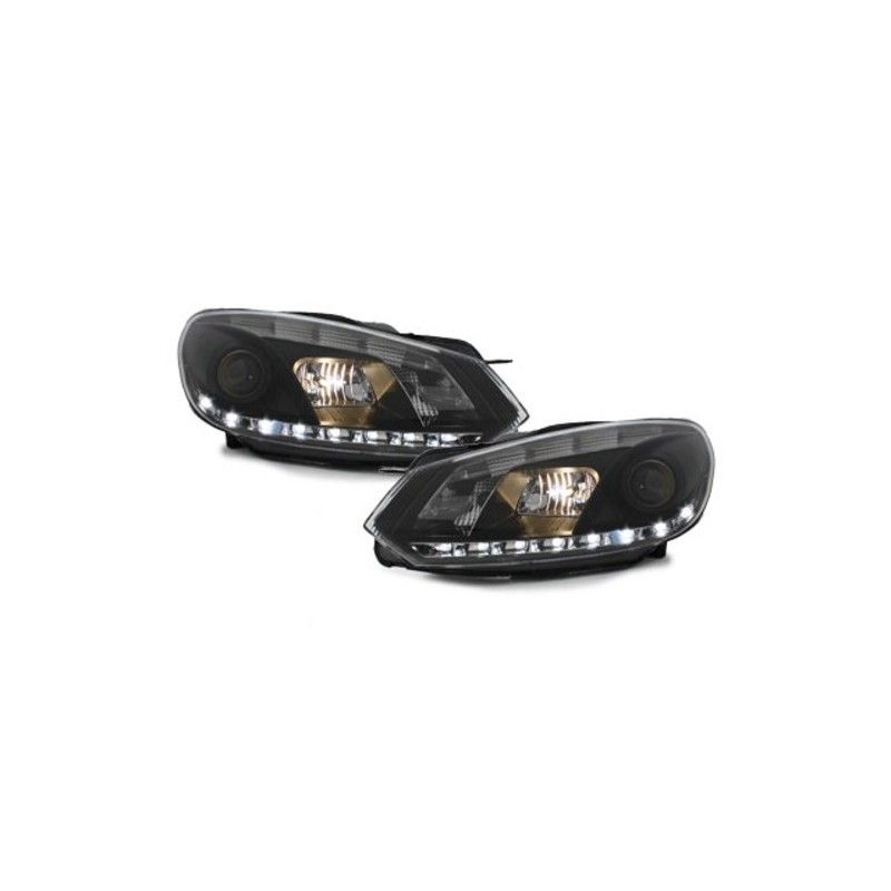 Headlights suitable for VW GOLF 6 (10.2008-2012) TRU DRL DAYTIME Black, Nouveaux produits kitt