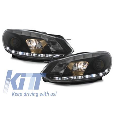 Headlights suitable for VW GOLF 6 (10.2008-2012) TRU DRL DAYTIME Black, Nouveaux produits kitt