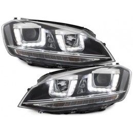 Headlights 3D LED DRL LED Turning Lights suitable for VW Golf 7 VII (2012-up) R-look Black, Nouveaux produits kitt