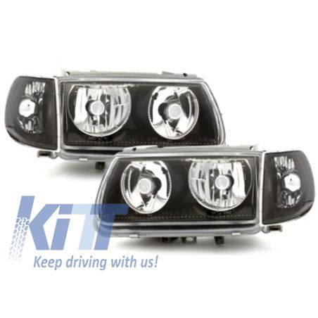 Headlights suitable for VW Polo 6N (10.1994-09.1999) Angel Eyes Black, Nouveaux produits kitt