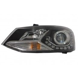 DAYLINE Headlights suitable for VW Polo 6R 09+ LED DRL Daytime Running Lights Optic black, Nouveaux produits kitt