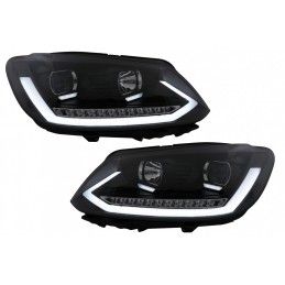 Headlights with Dynamic Sequential Turning Signal suitable for VW Touran I Facelift 1T1 1T2 (2010-2015) Black, Nouveaux produits