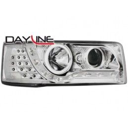 DAYLINE Headlights suitable for VW Transporter T4 (1990-2003) LED DRL Design Chrome, Nouveaux produits kitt