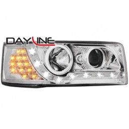 DAYLINE Headlights suitable for VW Transporter T4 (1990-2003) LED DRL Design Chrome, Nouveaux produits kitt