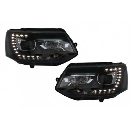 LED DRL Dayline Headlights suitable for VW Transporter T5 (2010-2015) Black, Nouveaux produits kitt