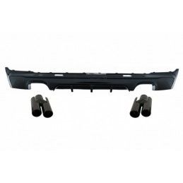 Rear Diffuser Double Outlet with Exhaust Muffler Tips Piano Black suitable for BMW 2 Series F22 F23 (2013-) M Design, Nouveaux p