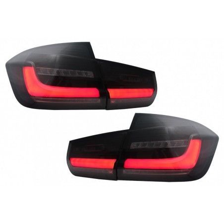 LED BAR Taillights suitable for BMW 3 Series F30 Pre LCI & LCI (2011-2019) Black Smoke with Dynamic Sequential Turning Light, No