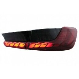 Full LED Taillights suitable for BMW 3 Series G20 G28 M3 G80 Sedan (2018-2022) Red Smoke with Dynamic Sequential Turning Light, 