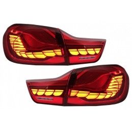 OLED Taillights suitable for BMW 4 Series F32 F33 F36 M4 F82 F83 (2013-03.2019) Red Clear with Dynamic Sequential Turning Light,