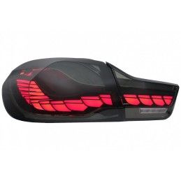 OLED Taillights suitable for BMW 4 Series F32 F33 F36 M4 F82 F83 (2013-03.2019) Red Smoke with Dynamic Sequential Turning Light,