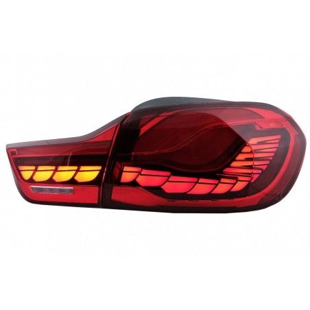 OLED Taillights suitable for BMW 4 Series F32 F33 F36 M4 F82 F83 (2013-03.2019) Red with Dynamic Sequential Turning Light, Nouve