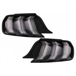 Full LED Taillights suitable for Ford Mustang VI S550 (2015-2019) Smoke Clear with Dynamic Sequential Turning Lights, Nouveaux p