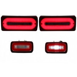 Full LED Taillights Light Bar with Fog Lamp suitable for Mercedes G-class W463 (1989-2015) RED Dynamic Sequential Turning Lights