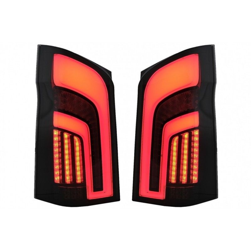 Full LED Taillights Smoke suitable for Mercedes V-Class W447 (2014-2019) Single Rear Door with Dynamic Sequential Turning Lights