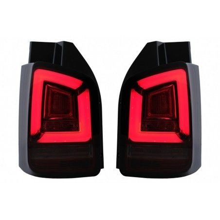 Full LED Taillights suitable for VW Transporter Multivan V T5 Facelift (2010-2015) with Dynamic Turn Signal Red Smoke, Nouveaux 