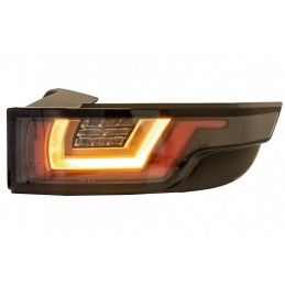 Dynamic Sequential Turning Light Full LED Taillights suitable for Range ROVER Evoque L538 (2011-2014) Light Bar Chrome Black, No