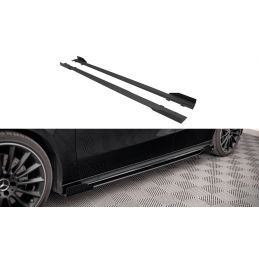 Maxton Street Pro Side Skirts Diffusers + Flaps Mercedes A35 AMG / AMG-Line Aero Pack W177 Black + Gloss Flaps, Nouveaux produi