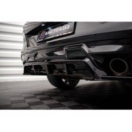 Maxton Central Rear Splitter (with vertical bars) BMW X6 M F96 Gloss Black, Nouveaux produits maxton-design