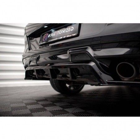 Maxton Central Rear Splitter (with vertical bars) BMW X6 M F96 Gloss Black, Nouveaux produits maxton-design