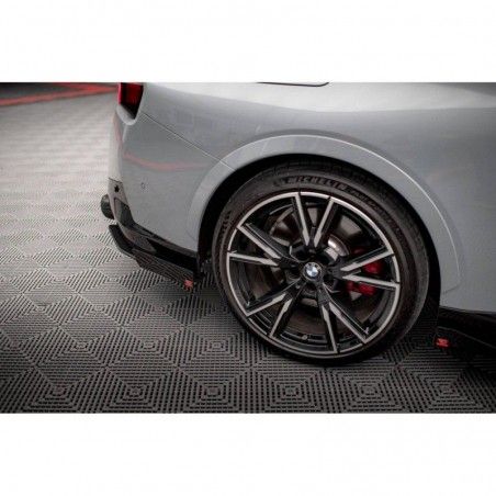 Maxton Street Pro Rear Side Splitters + Flaps BMW 2 Coupe M240i G42 Black-Red + Gloss Flaps, Nouveaux produits maxton-design
