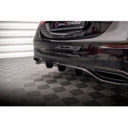 Maxton Central Rear Splitter (with vertical bars) Mercedes-Benz S AMG-Line W223 Gloss Black, Nouveaux produits maxton-design