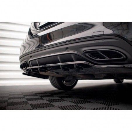 Maxton Central Rear Splitter (with vertical bars) Mercedes-Benz C AMG-Line W205 Facelift Gloss Black, Nouveaux produits maxton-d