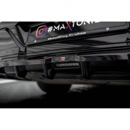 Maxton Central Rear Splitter (with vertical bars) BMW 7 M-Pack G70 Gloss Black, Nouveaux produits maxton-design