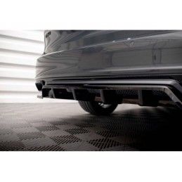 Maxton Central Rear Splitter (with vertical bars) Volvo V90 R-Design Mk2 Gloss Black, Nouveaux produits maxton-design